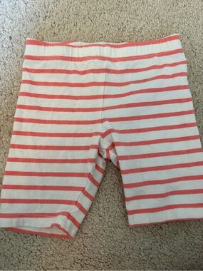 H&M White and Coral Striped Kids Shorts